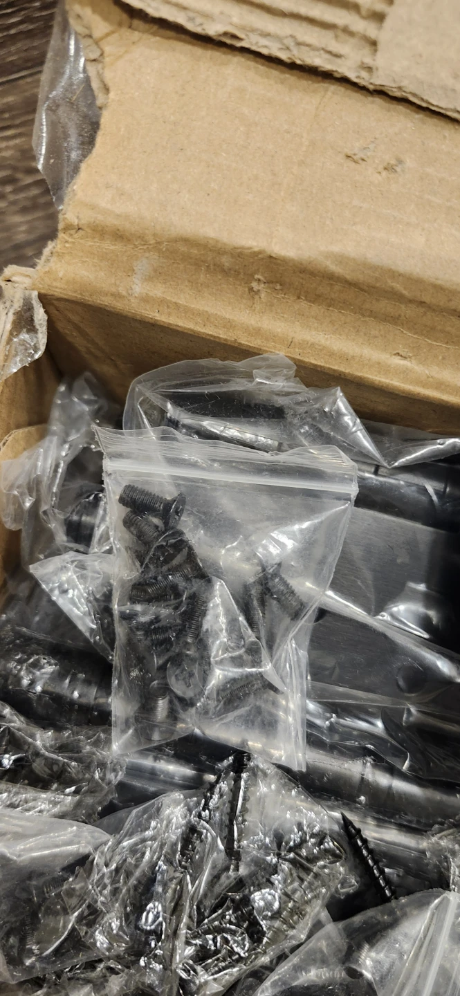 Box of Black Screws and Hinges - photo 2