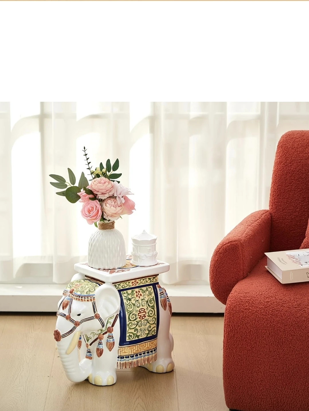 Ceramic Elephant Plant Stand - photo 4