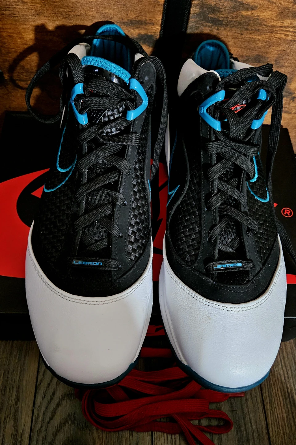 NIKE AIR MAX LEBRON 7 QS RED CARPET WHITE-GLASS BLUE SIZE M 11 - photo 3