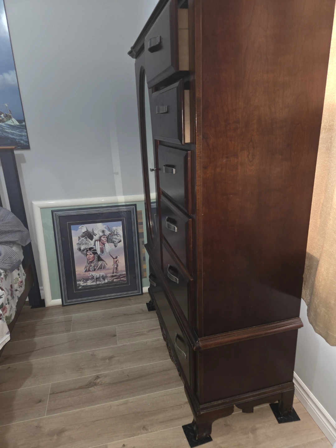 Dark Wood Dresser with Mirror - photo 4