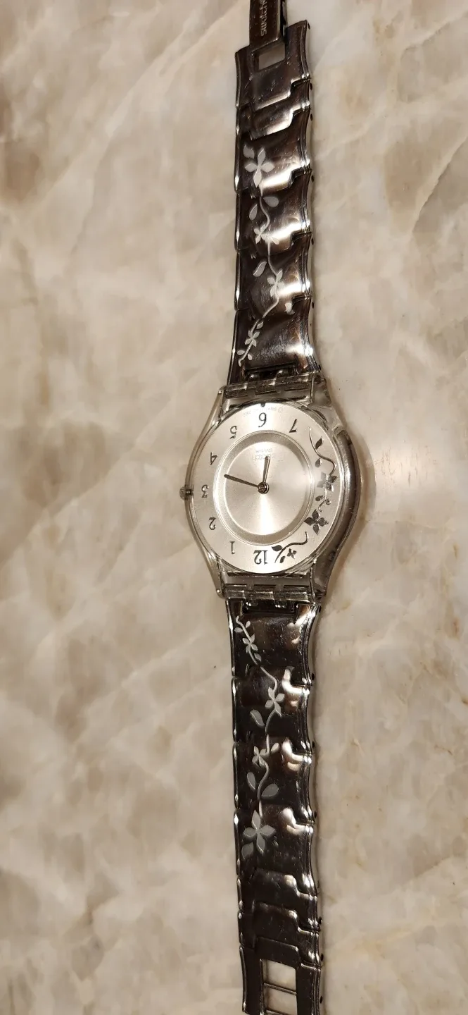 Swatch Watch with Floral Design