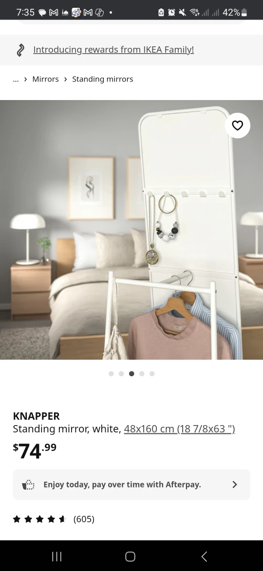 IKEA KNAPPER Standing Mirror - White - photo 3
