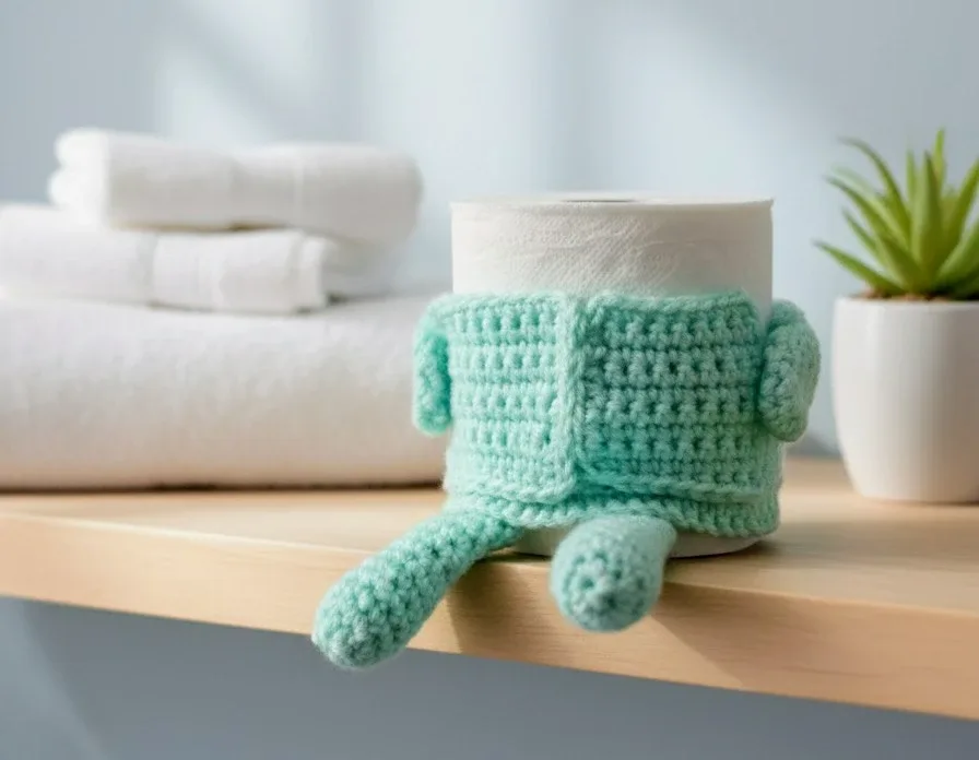 Crocheted Toilet Paper Roll Cover - Cute Decor!