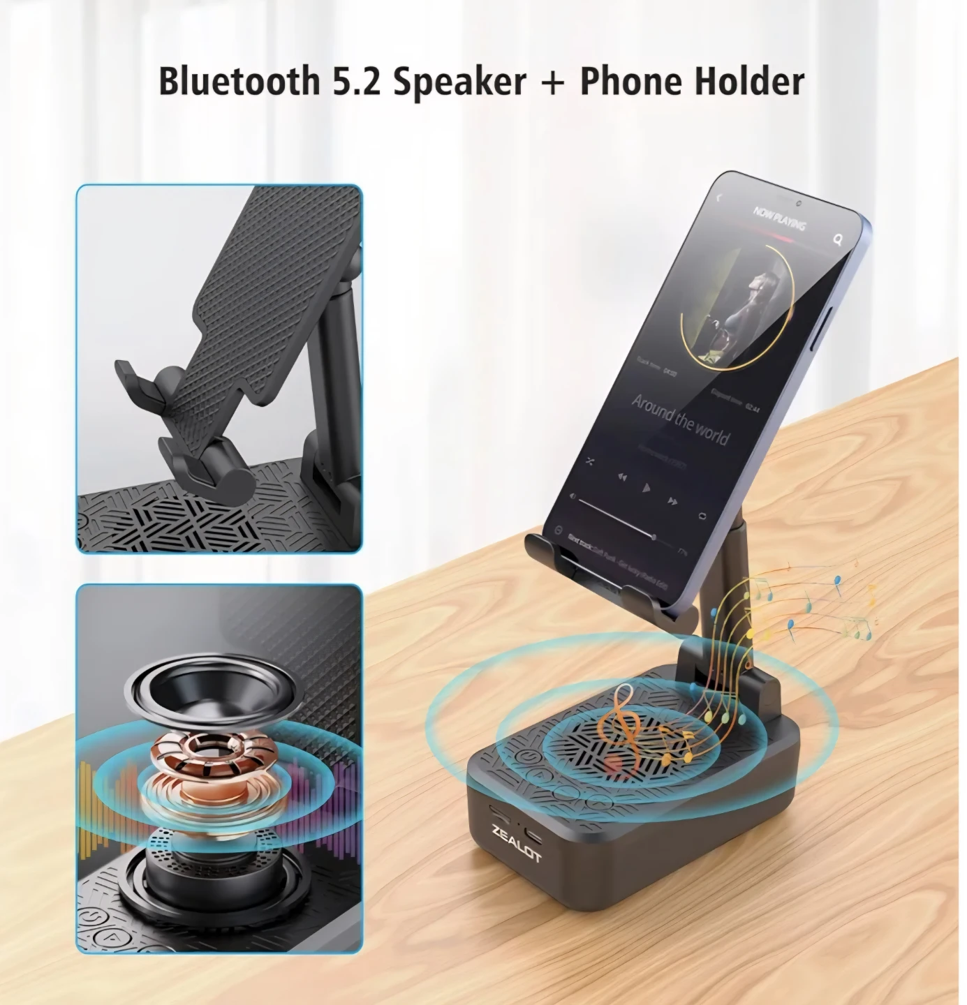 Zealot Z7 Portable Wireless Speaker & Phone Holder - photo 3