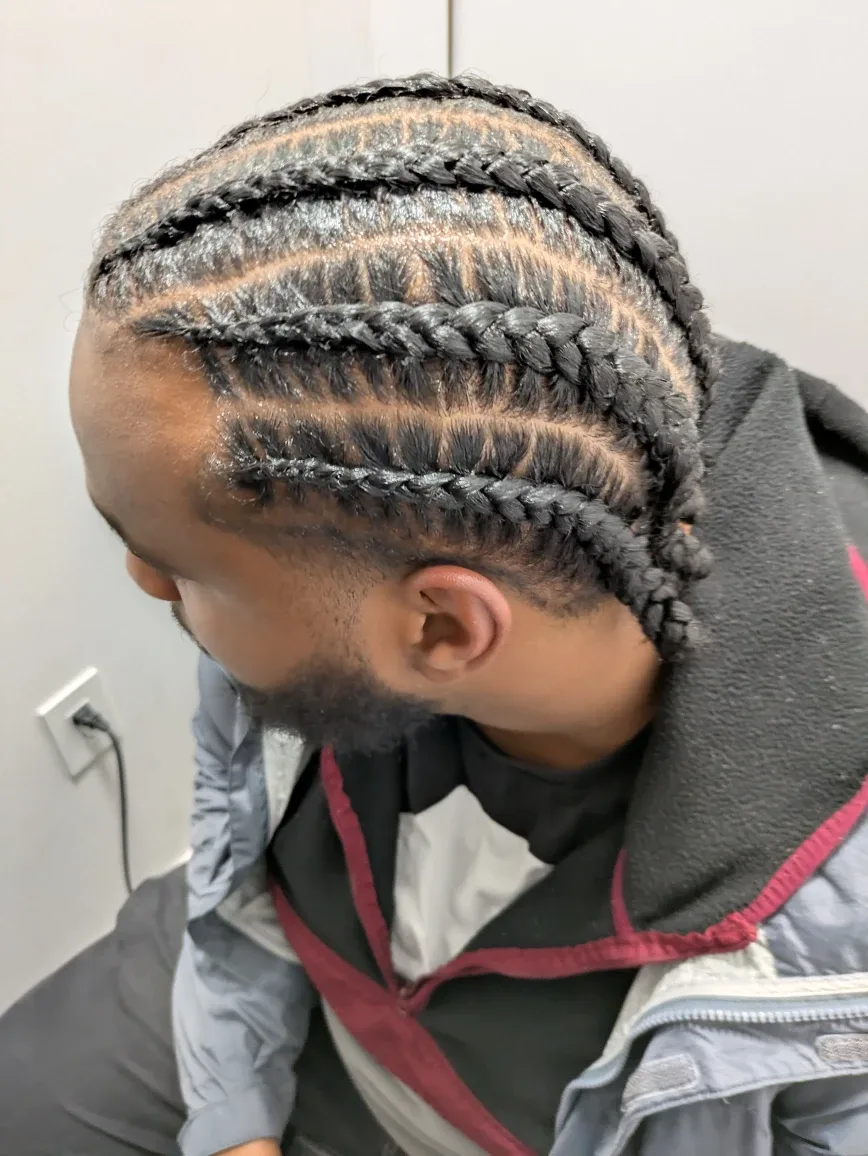 Stitches cornrow