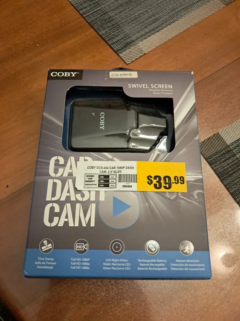 Car Dashboard Camera - New Coby DCS-404 1080P - New in Box