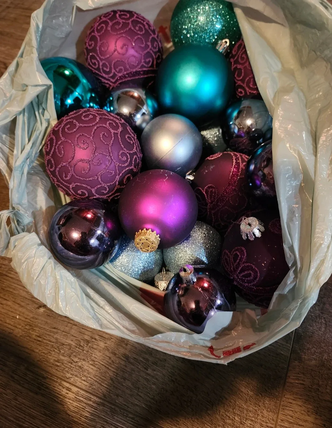Christmas Ornaments - Purple, Teal, Silver