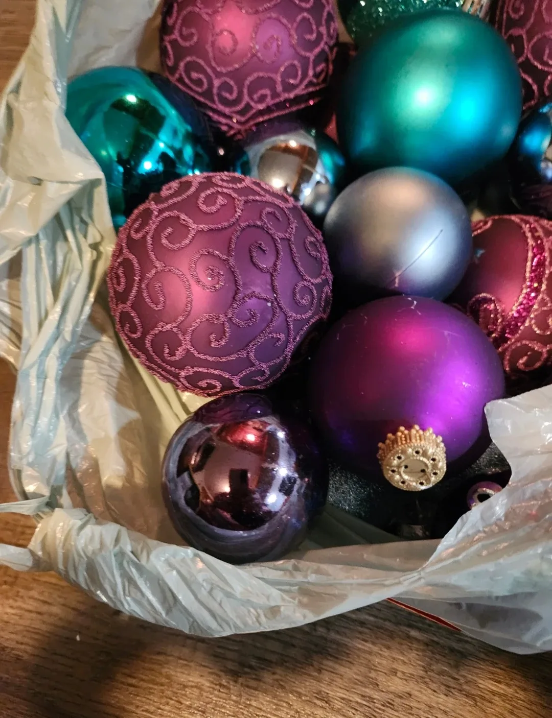 Christmas Ornaments - Purple, Teal, Silver image indicator(3)