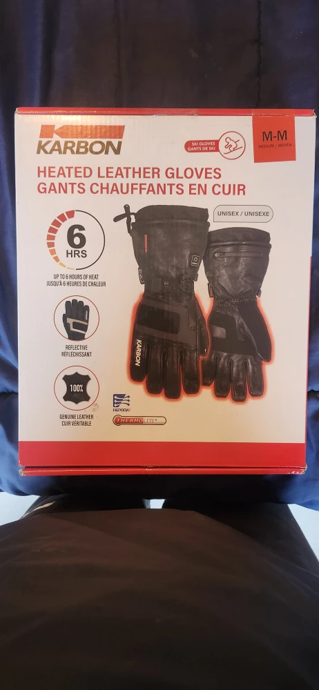 Karbon Heated Leather Gloves - Size M
