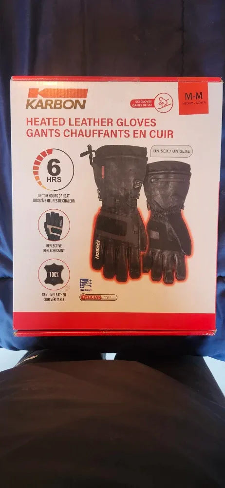 Karbon Heated Leather Gloves - Size M