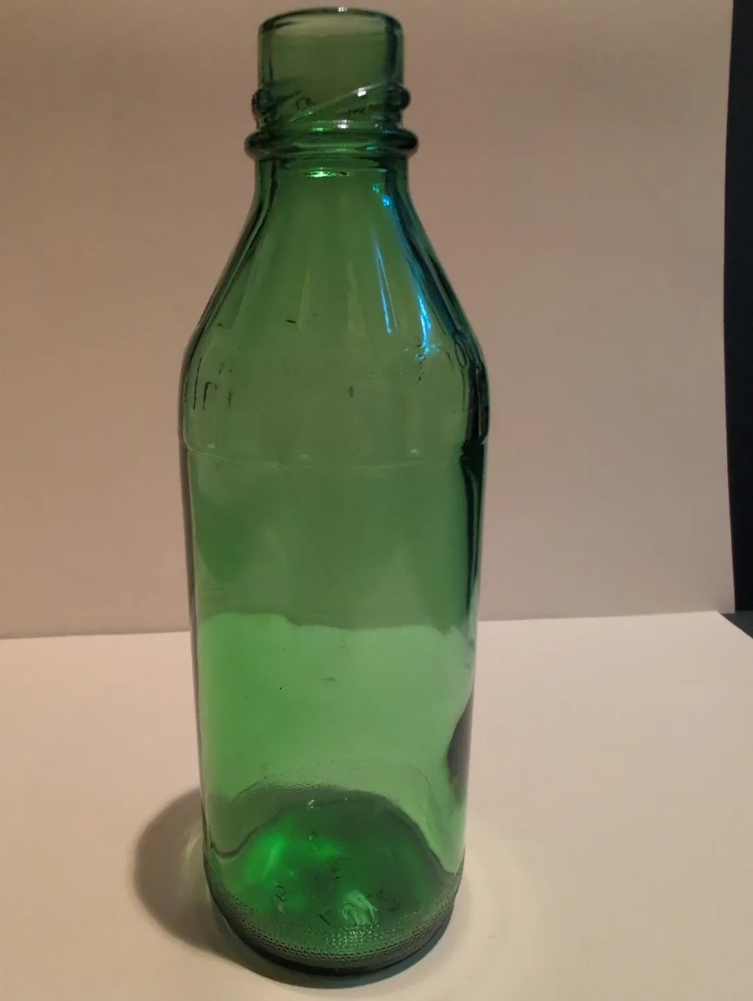 Vintage Lemon Juice Green Glass Bottle