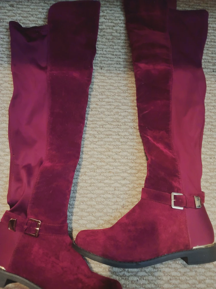 Burgundy Over-the-Knee Boots Size 11 - photo 5