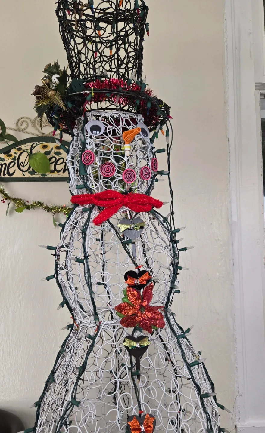 Unique Wire Snowman with Lights