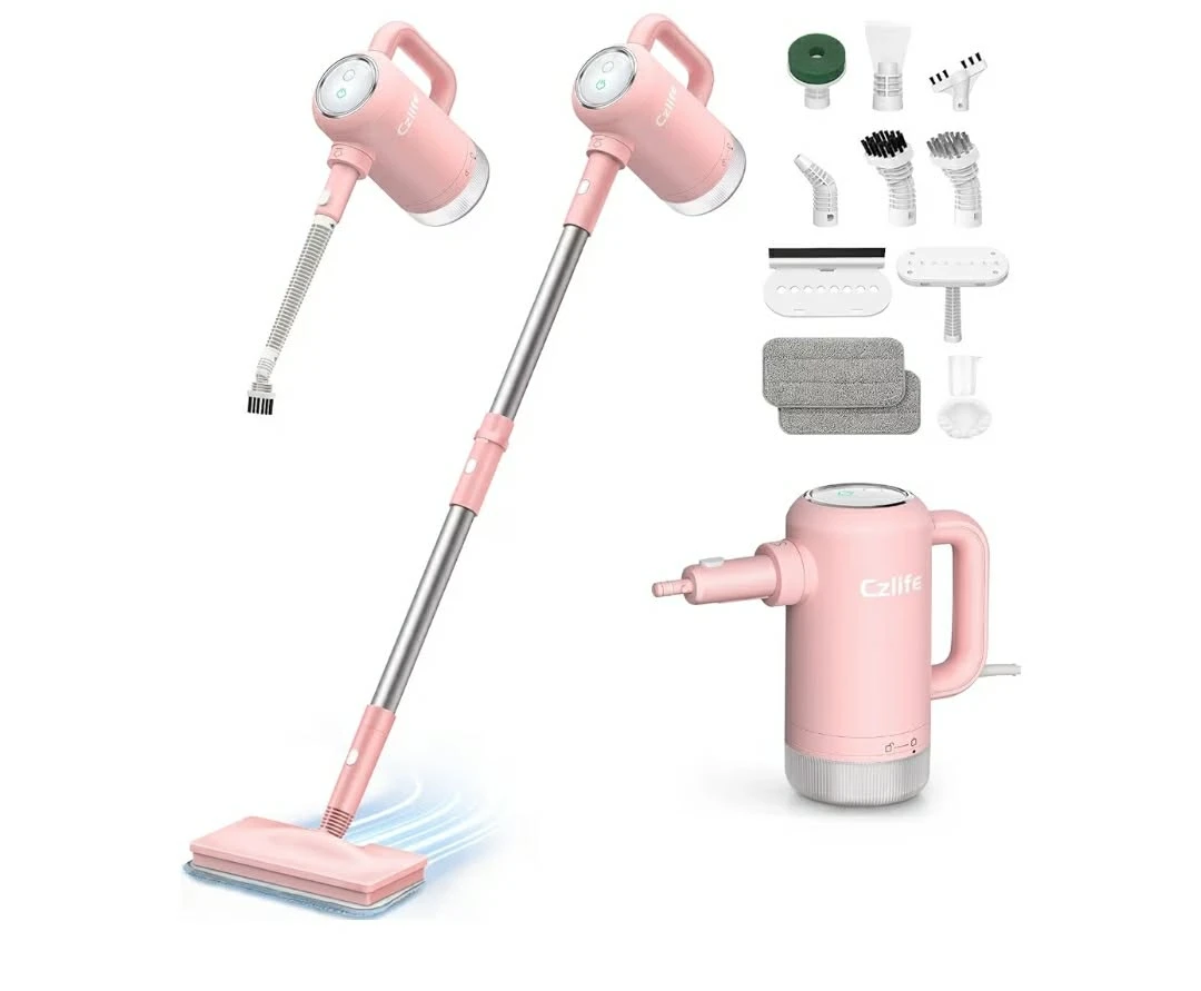 Czlife 1300W Steam Mop - Pink