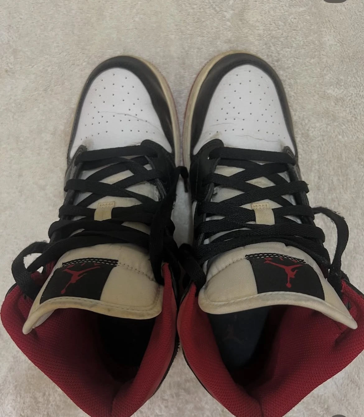 Air Jordan 1 Mid (GS) White/Red-Black, Size 7Y - photo 3