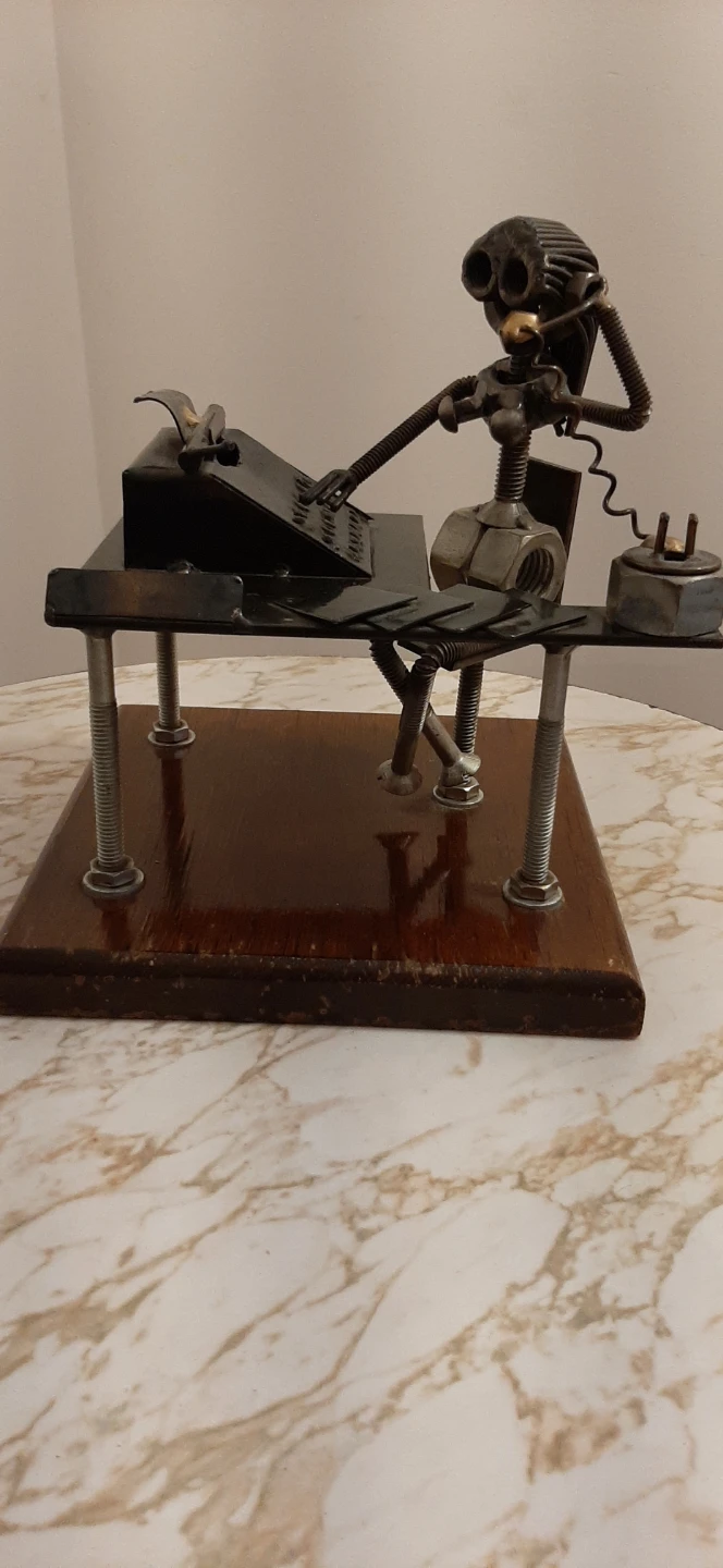 whimsical “Office Worker” nut & bolt figure