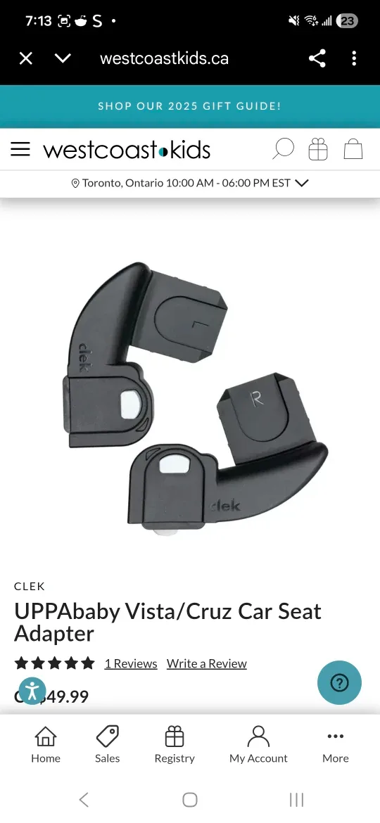 Clek UPPAbaby Vista/Cruz Car Seat Adapter - New in Box #Cleanout