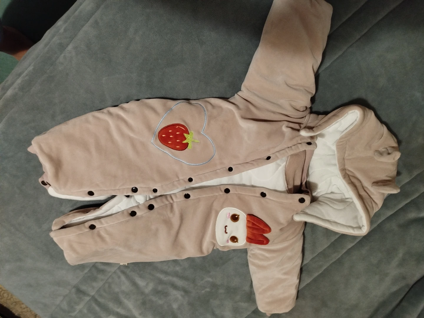 Cute Baby Snowsuit with Strawberry & Bunny
