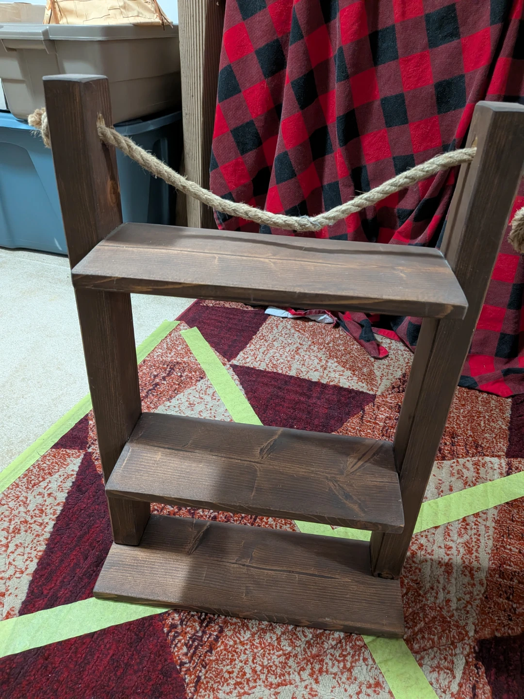 Rustic Brown Wood Hanging Shelf - photo 2