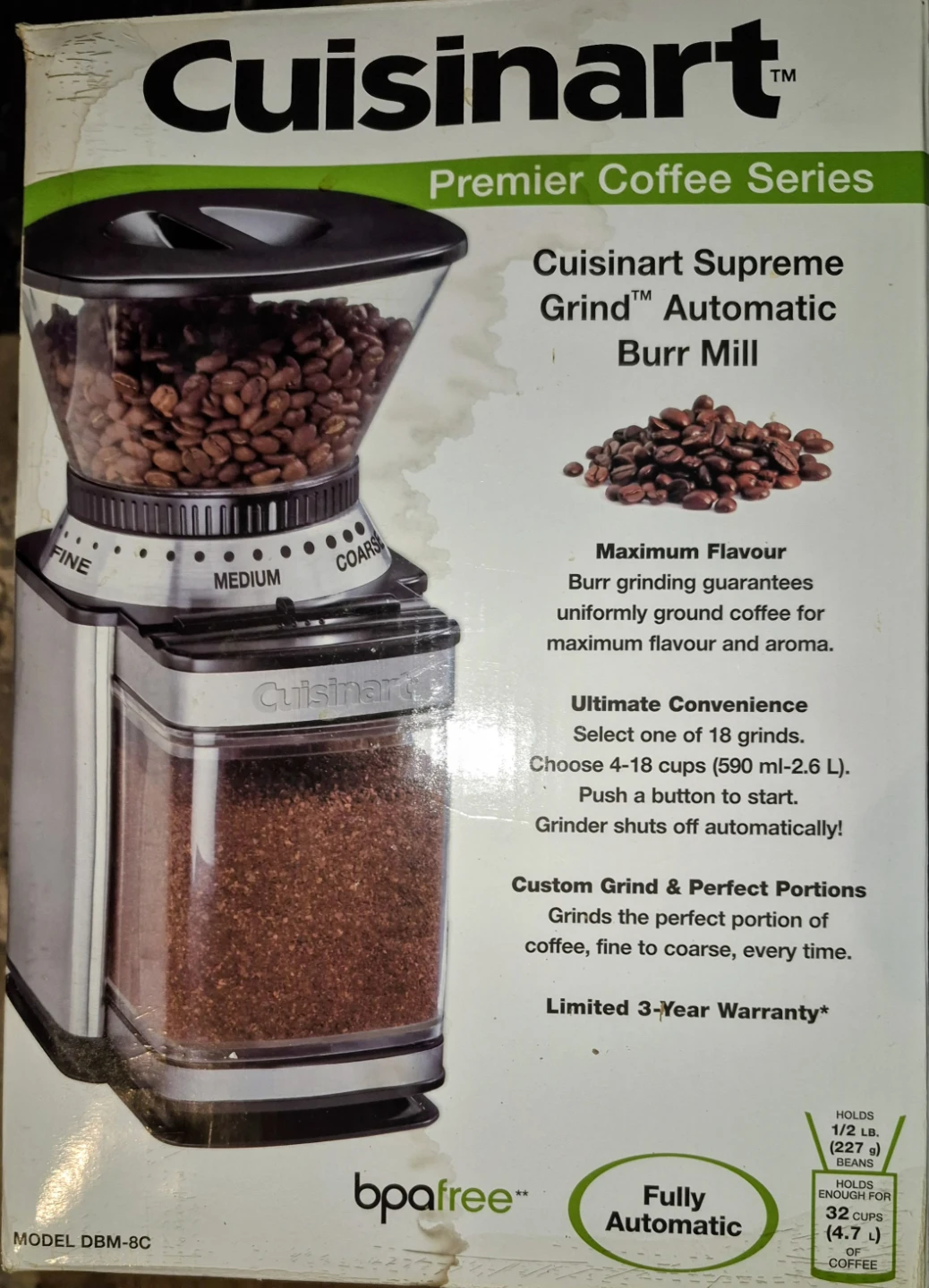 Cuisinart Supreme Grind Automatic Burr Mill DBM-8C