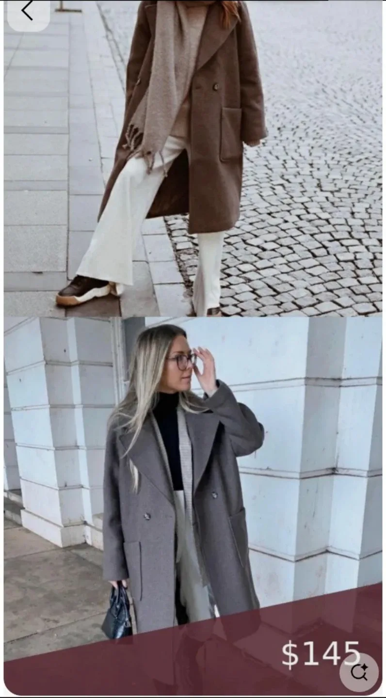 H&M Wool Blend Over Size Coat -  size XL image indicator(9)