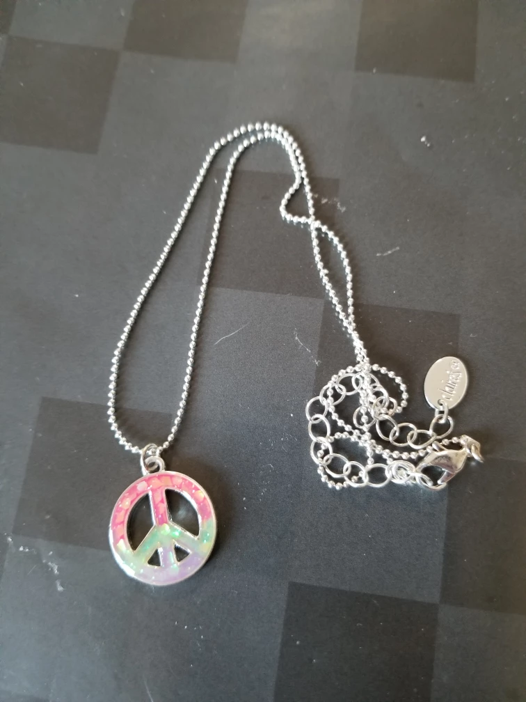Claire's Peace Sign Necklace - photo 2