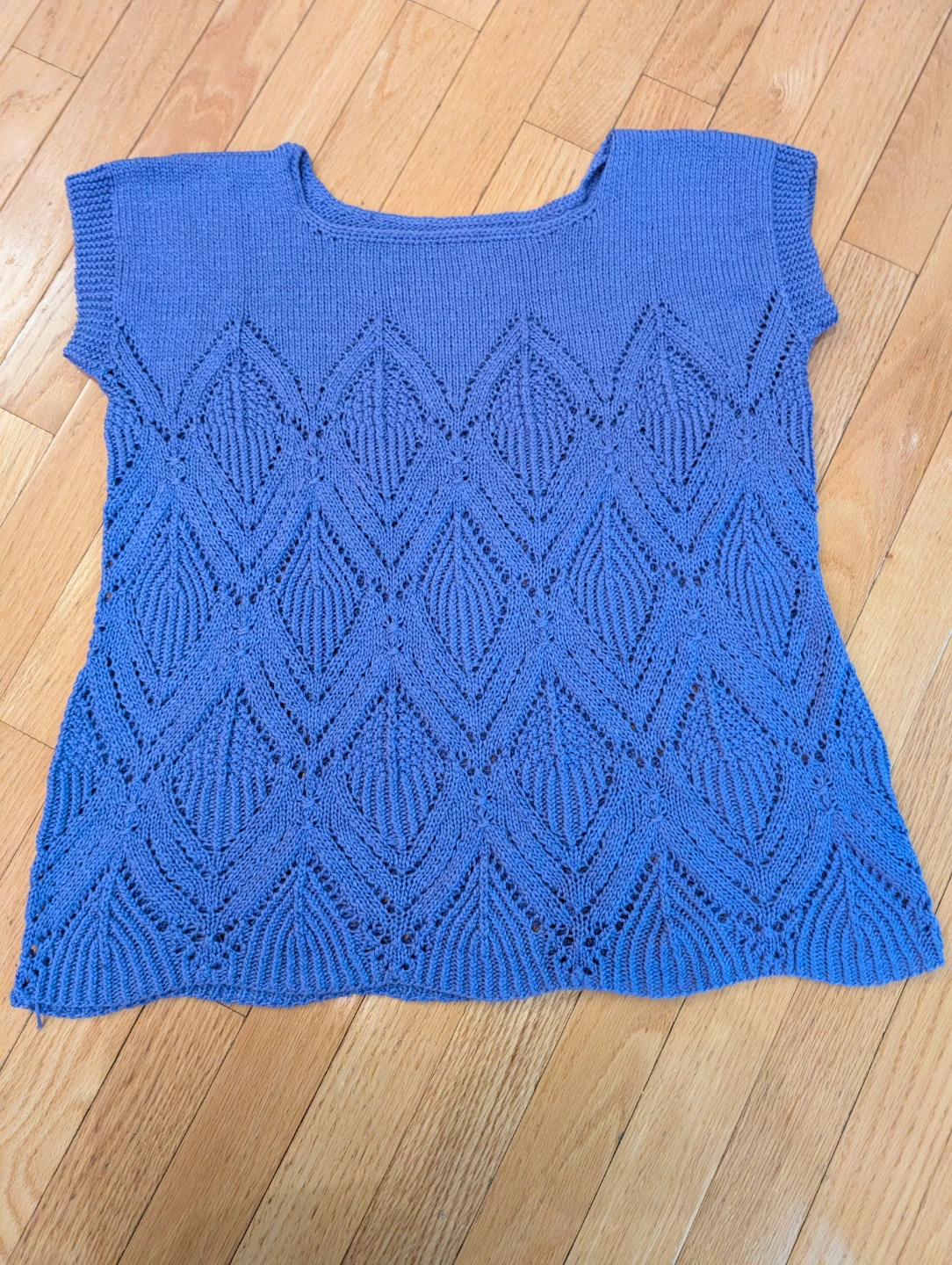 Blue Knit Sleeveless Top