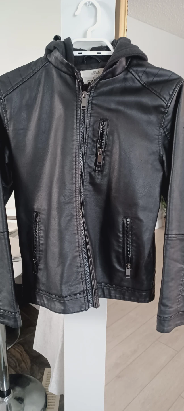 Urban Heritage Youth Black Faux Leather Jacket - L
