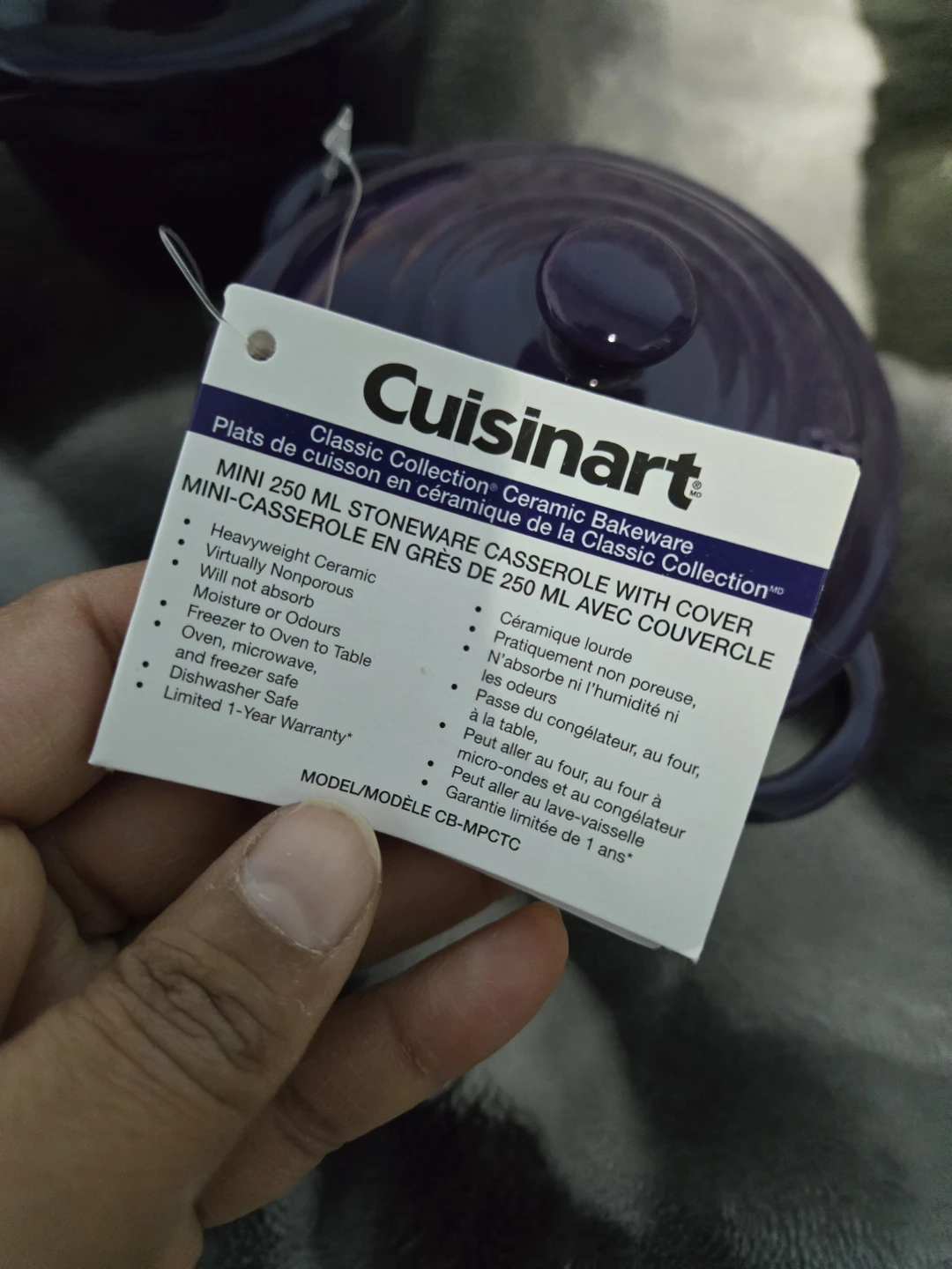 Cuisinart Mini Stoneware Casserole with Cover - Purple - photo 2