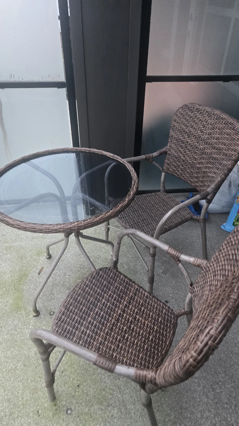 Wicker Patio Table and Chairs Set