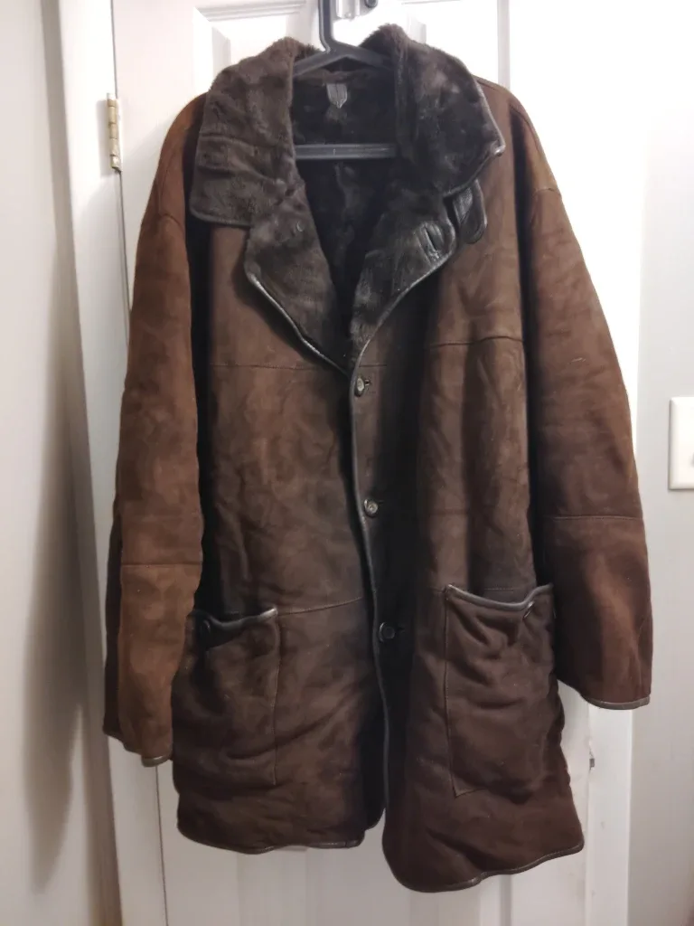 Shearling Brown Leather Coat - Made in Italy