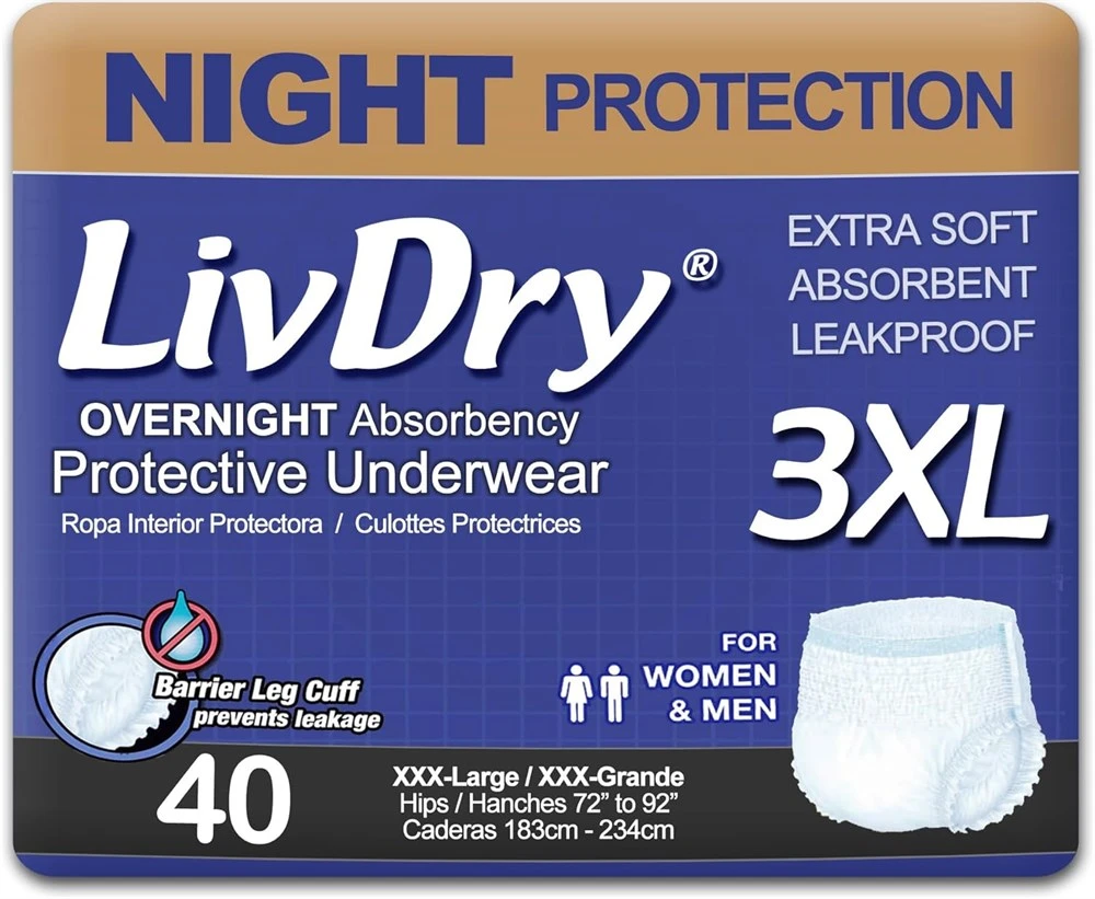 LivDry Overnight Absorbency Underwear 3XL 3 ×10 pack