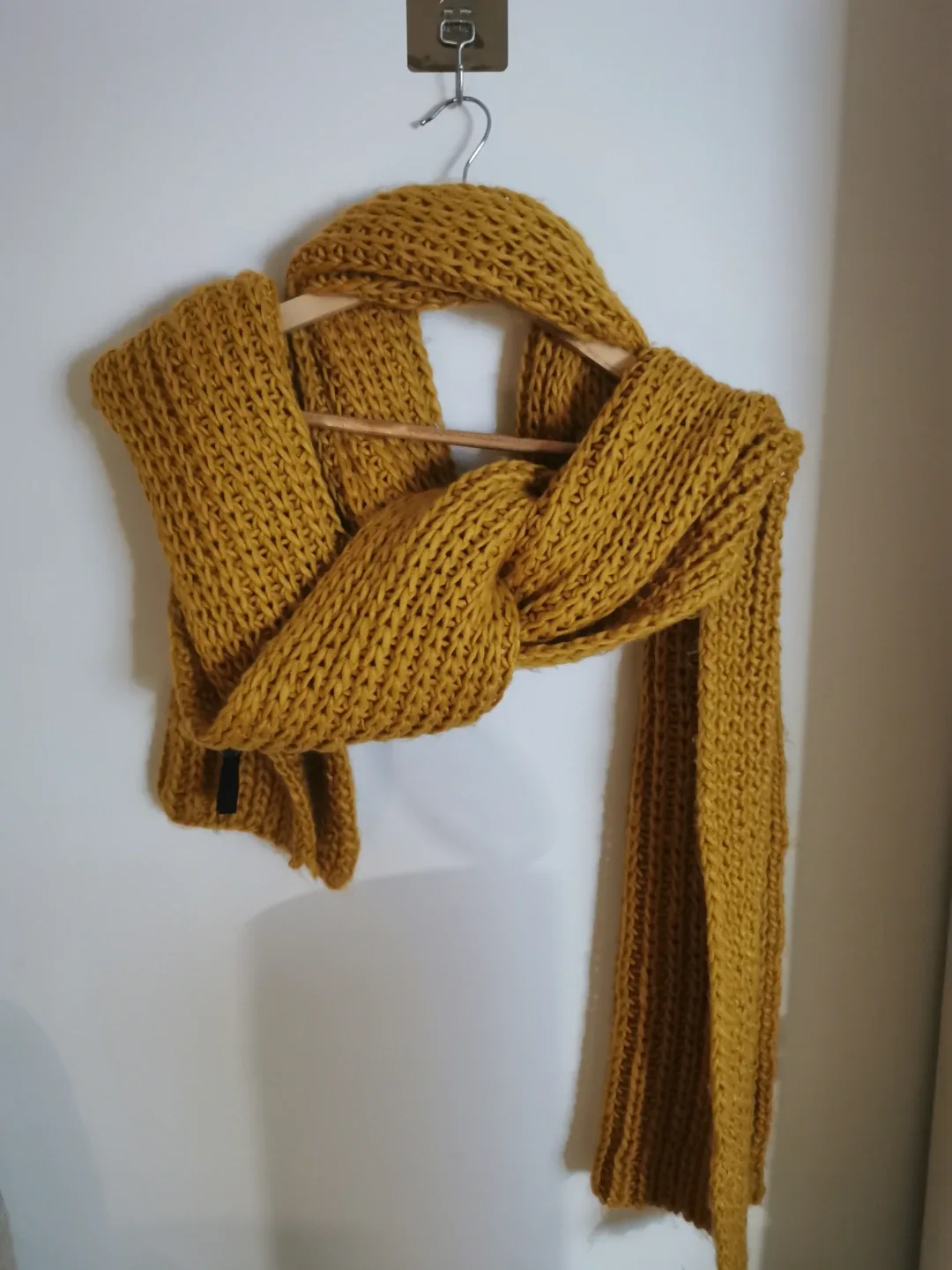 Mustard Yellow Knit Scarf - Zara