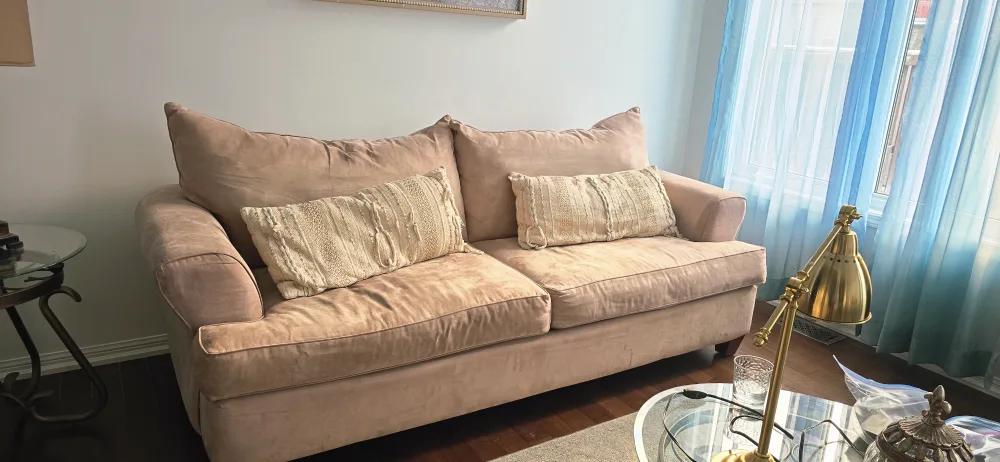 2 Beige Sofa with Pillows