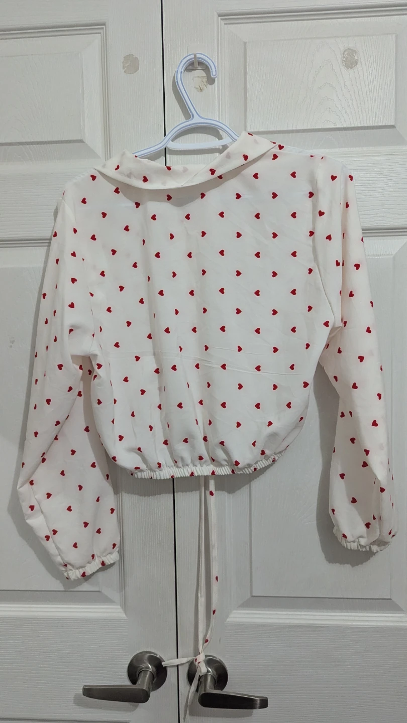 Heart Print Crop Top - Size Small-Medium - photo 2