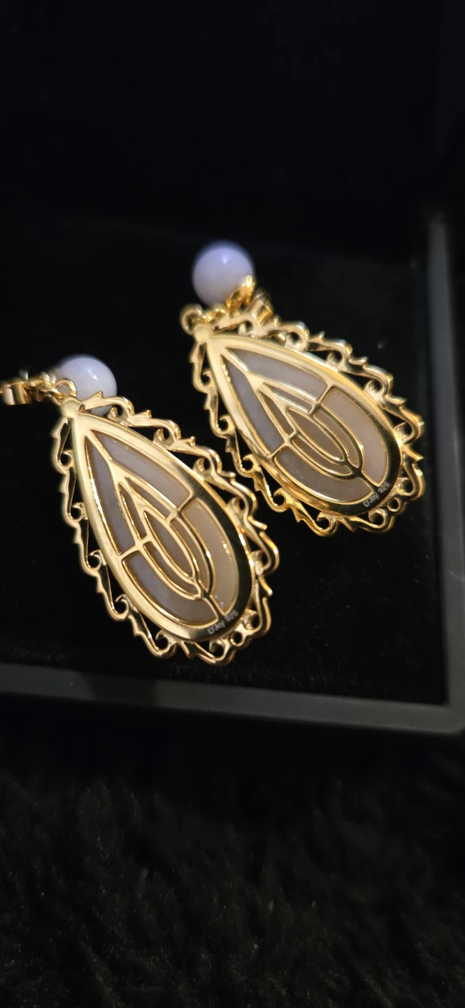 Natural Jade Carved Teardrop Earrings 25.00ctw - photo 2