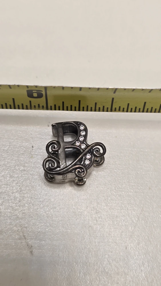 925 silver 'B' Initial Charm #Cleanout