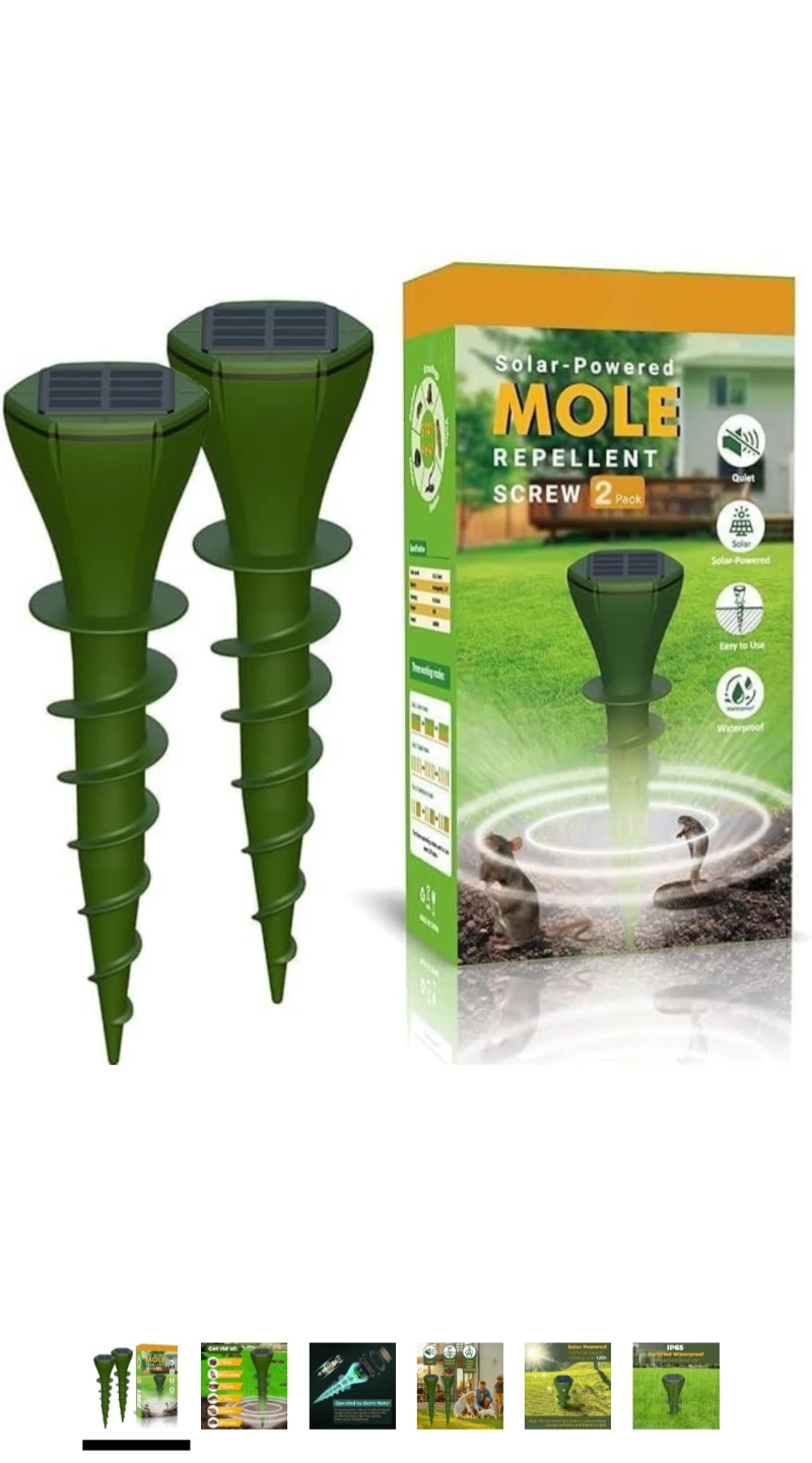 Solar Mole Repellent Screw 2 Pack