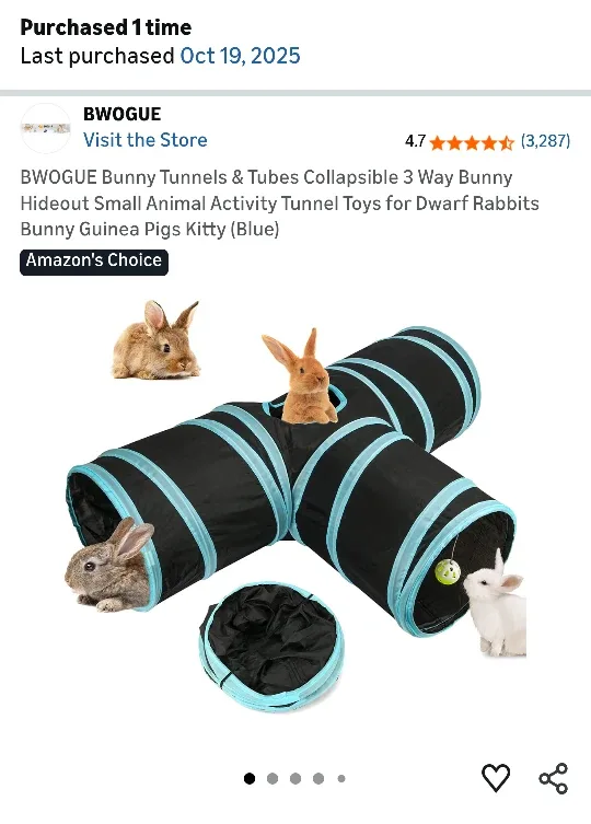 BWOGUE Bunny Tunnels & Tubes - 3 Way Collapsible Tunnel