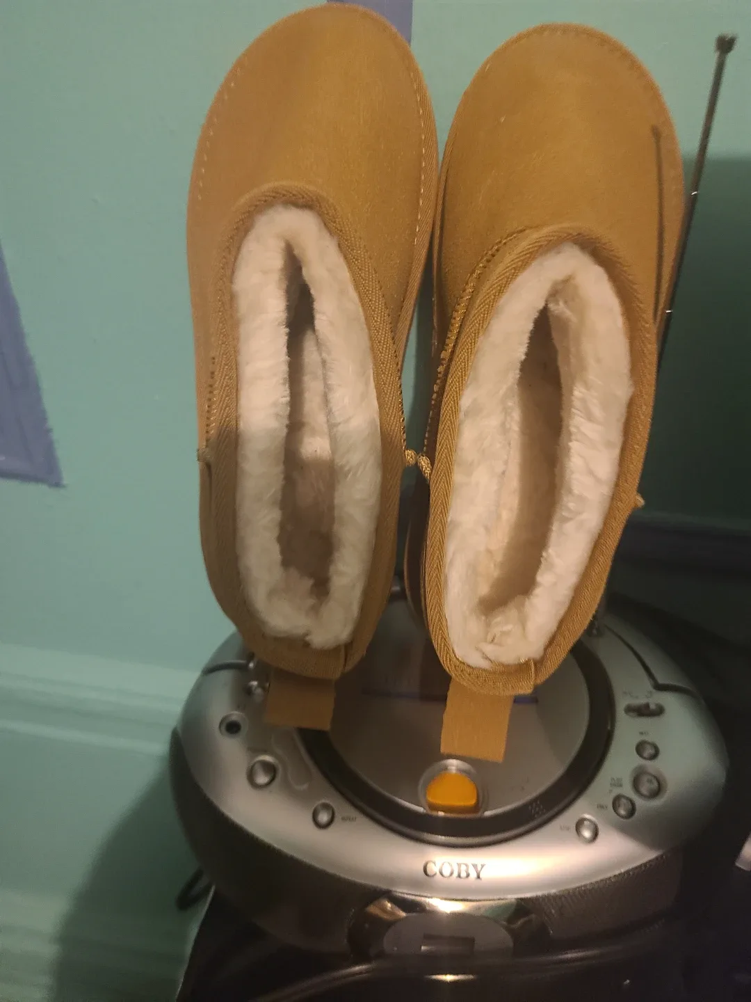 Tan Suede-like Platform Booties image indicator(2)