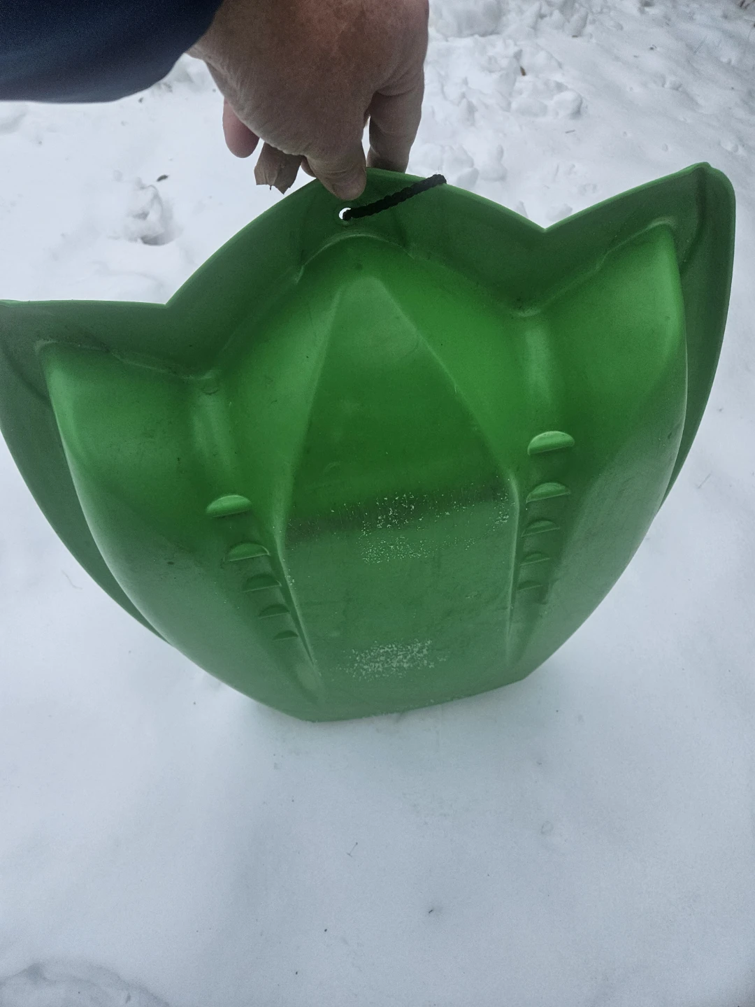Green Plastic Snow Sled - photo 3