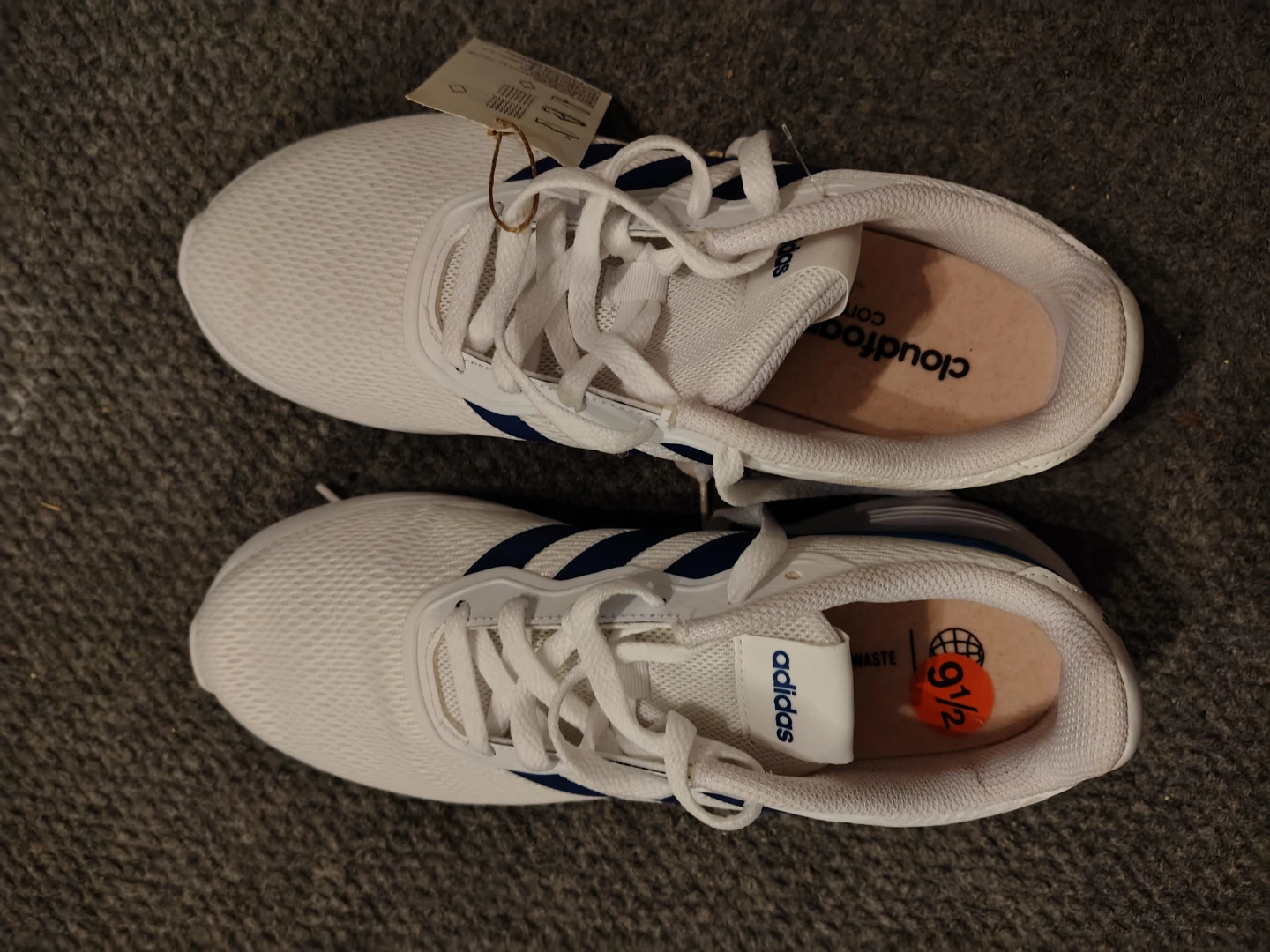Adidas Nebzed White/Blue Shoes - Size 9.5