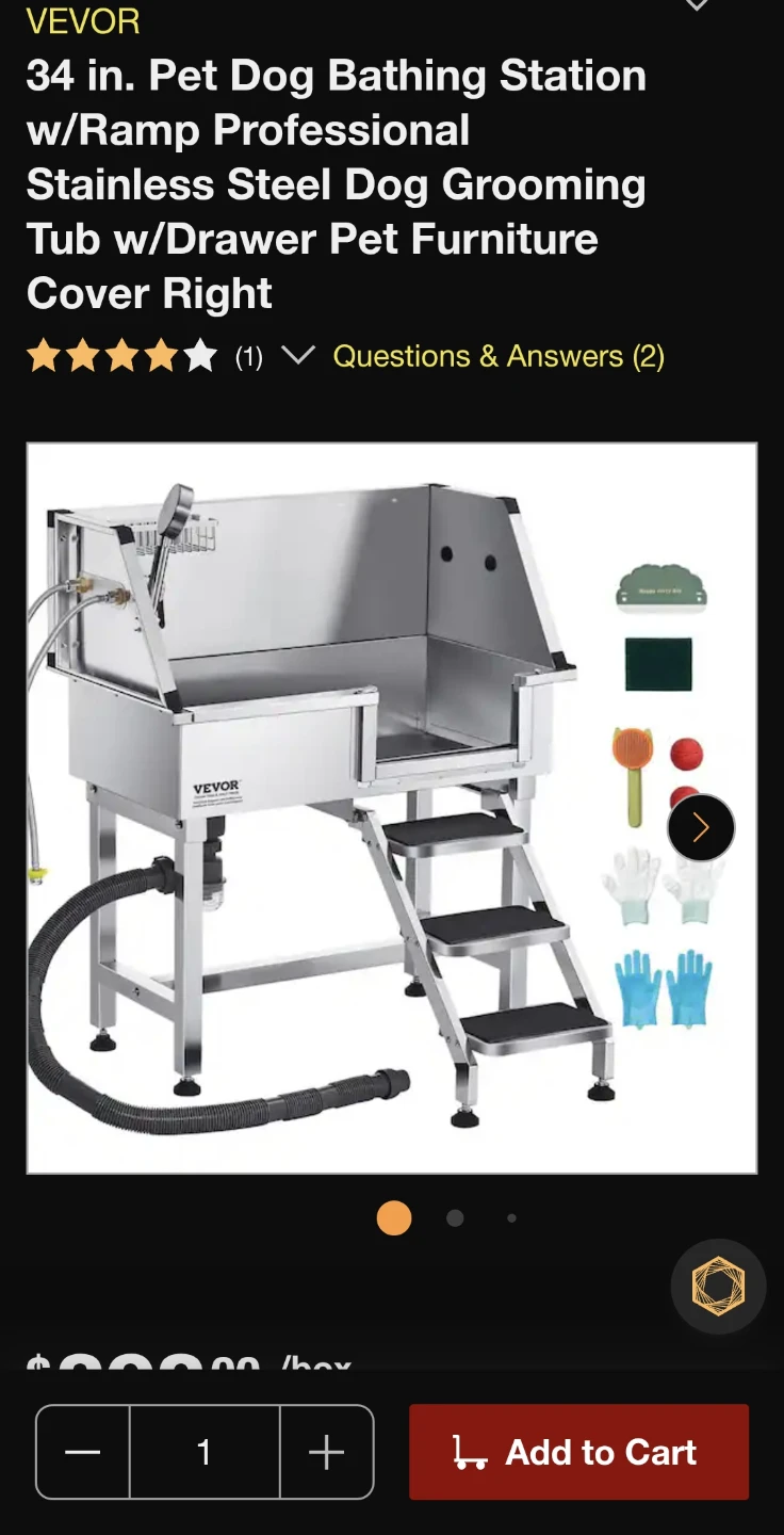 VEVOR Dog Grooming Tub - New in Box!