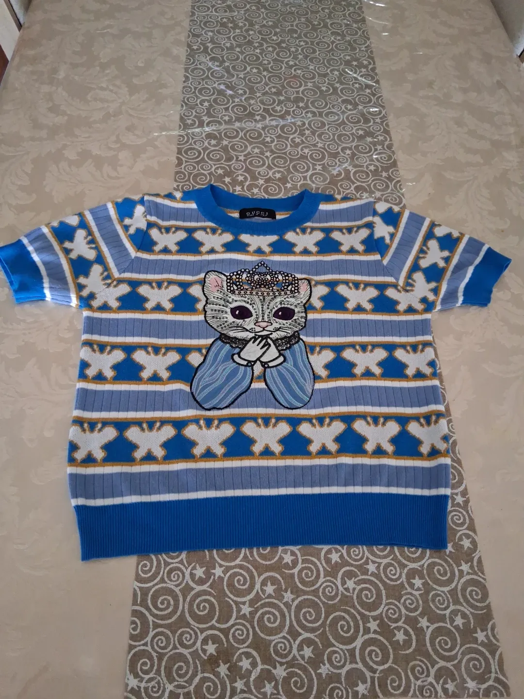 Inspired Gucci Blue Cat Knit