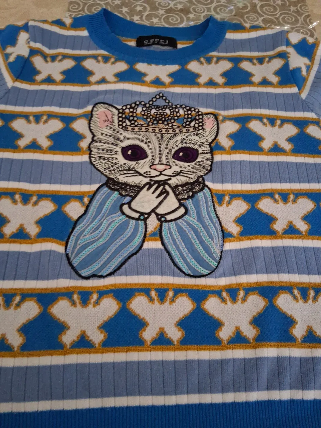 Inspired Gucci Blue Cat Knit image indicator(2)