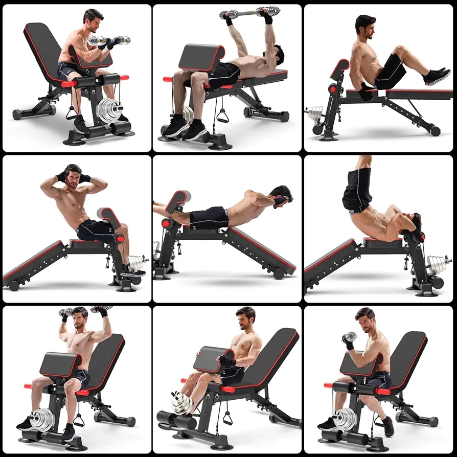 Adjustable Folding Weight Bench With Dumbells Set. - photo 3