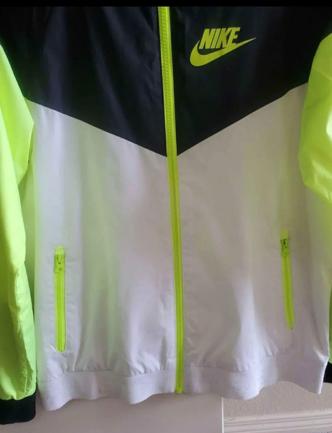 Nike Windrunner Jacket - Black, White & Neon Green - Large image indicator(2)