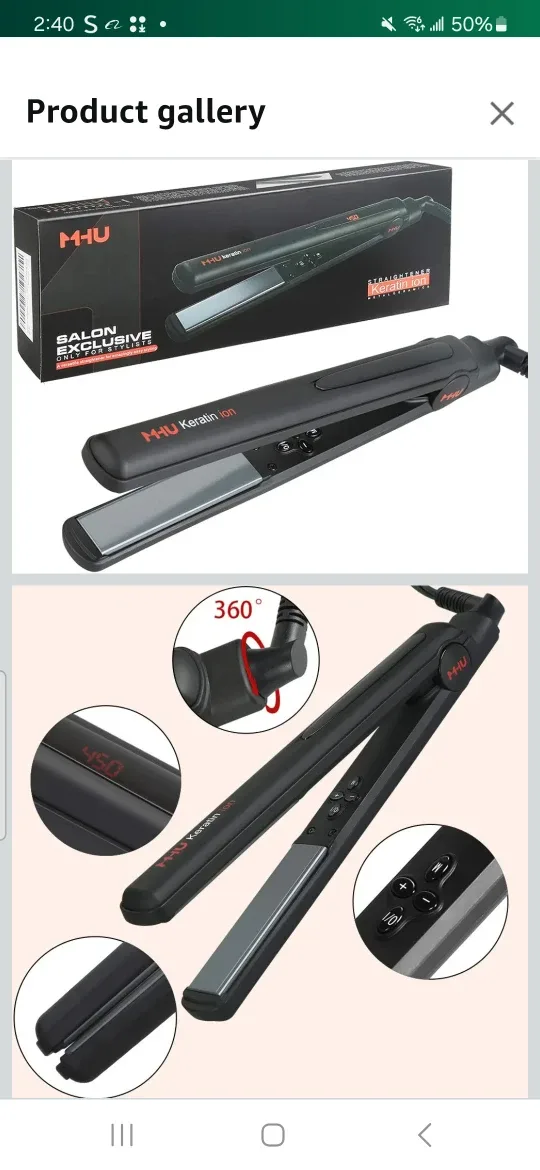 M-HU Salon Exclusive Keratin Ion Hair Straightener