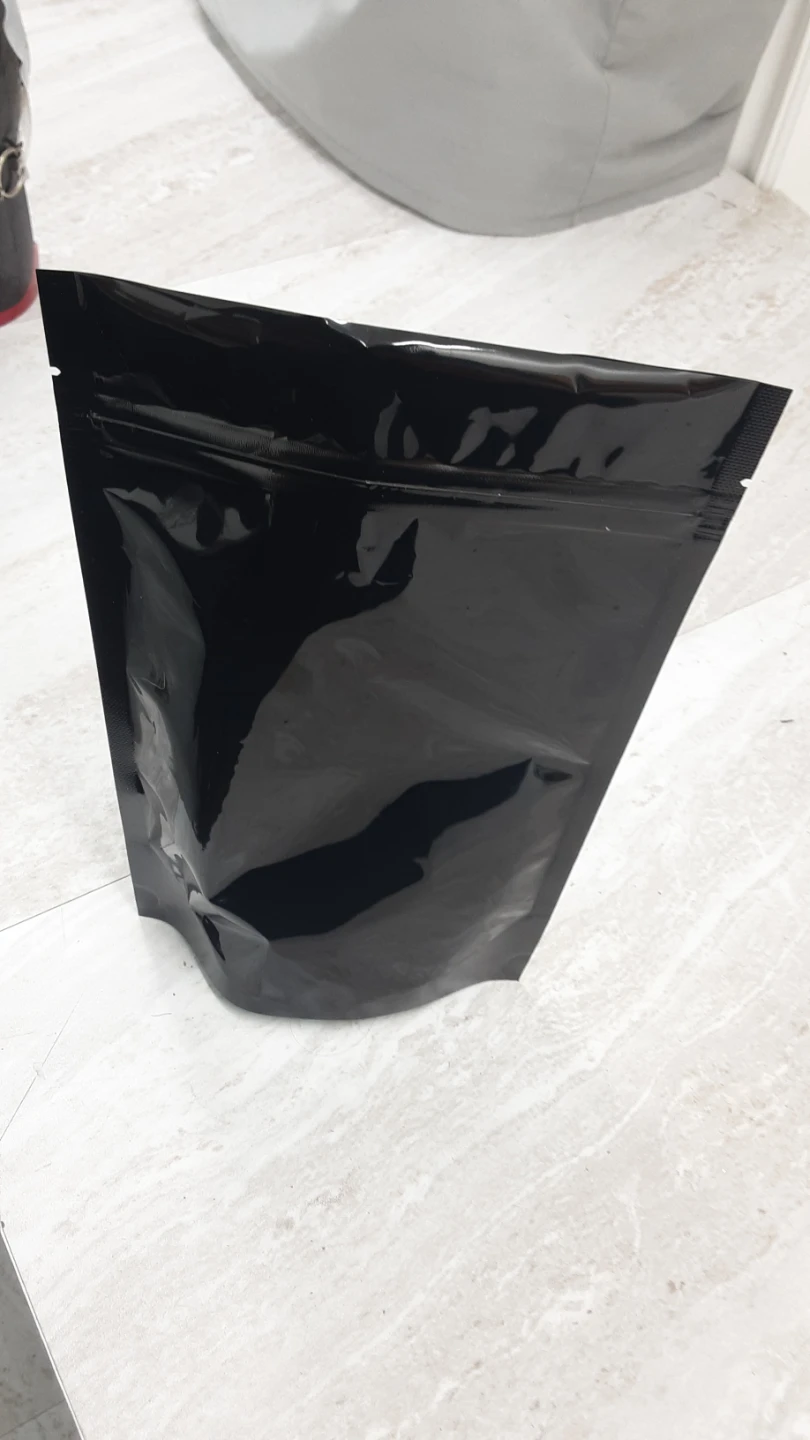 Black Resealable Stand-Up Pouch