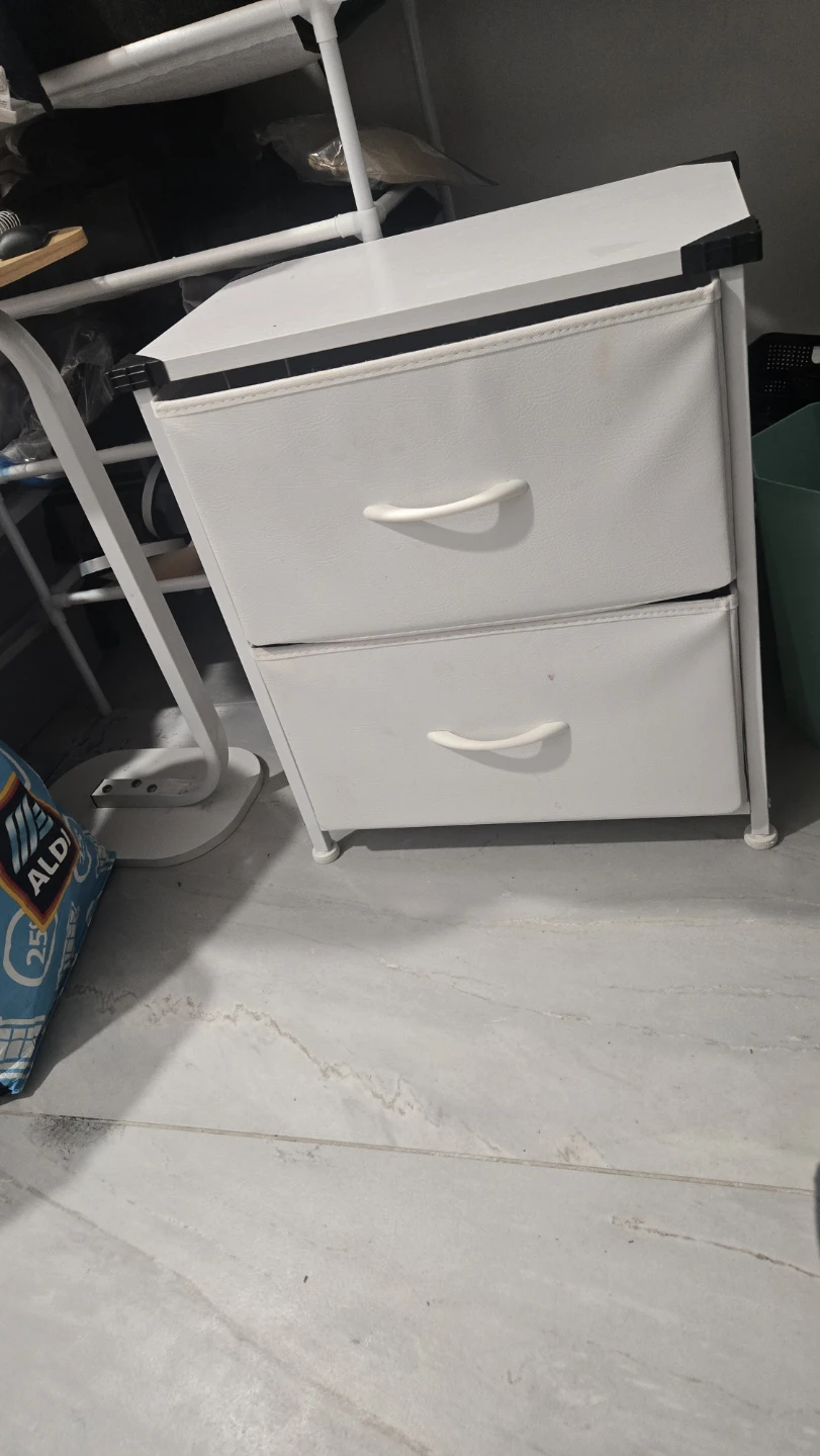 White 2-Drawer Storage Dresser